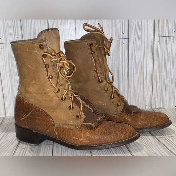 Justin Boots | Shoes | Vintage Justin Roper L63 Bullhide Boots Size 6b ...